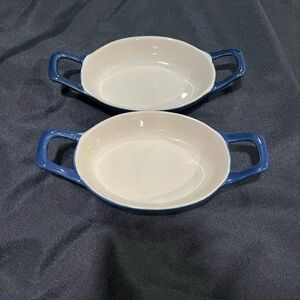 Swiss Pro Cookware Mini Shallow Baking Dish with Handles Blue Ombre